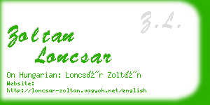 zoltan loncsar business card